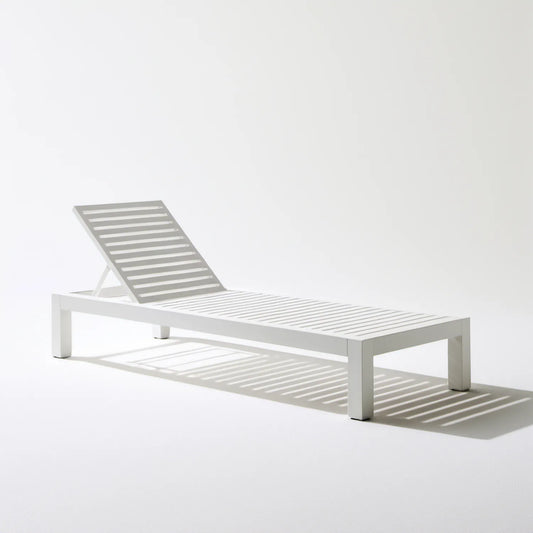 Regulowany leżak ogrodowy z aluminium, biały, 200 x 65 x 32 cm